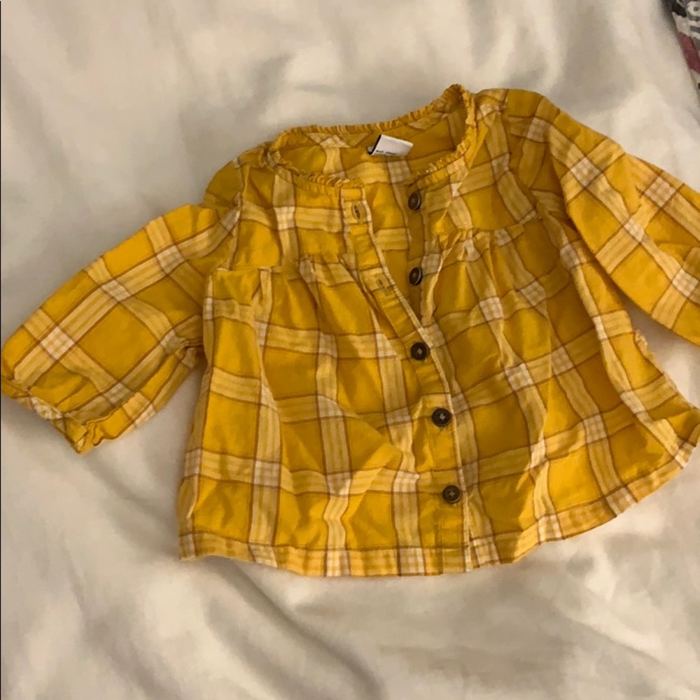 3-6M Yellow Plaid Top